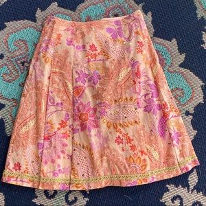 🌹HP🌹Express Peach & Pink Sequin Paisley Skirt
